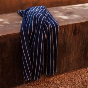 Wollen deken – pinstripe midnight