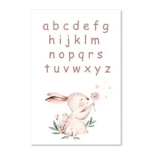 ABC Educatief Konijn Blaasbloem wandbord
