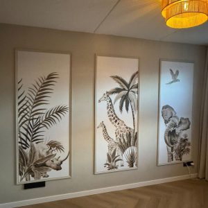 Behang panelen Jungle vintage taupe
