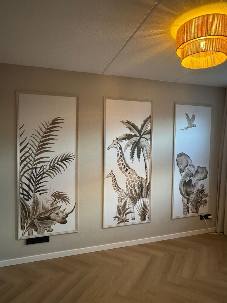 Behang panelen Jungle vintage taupe