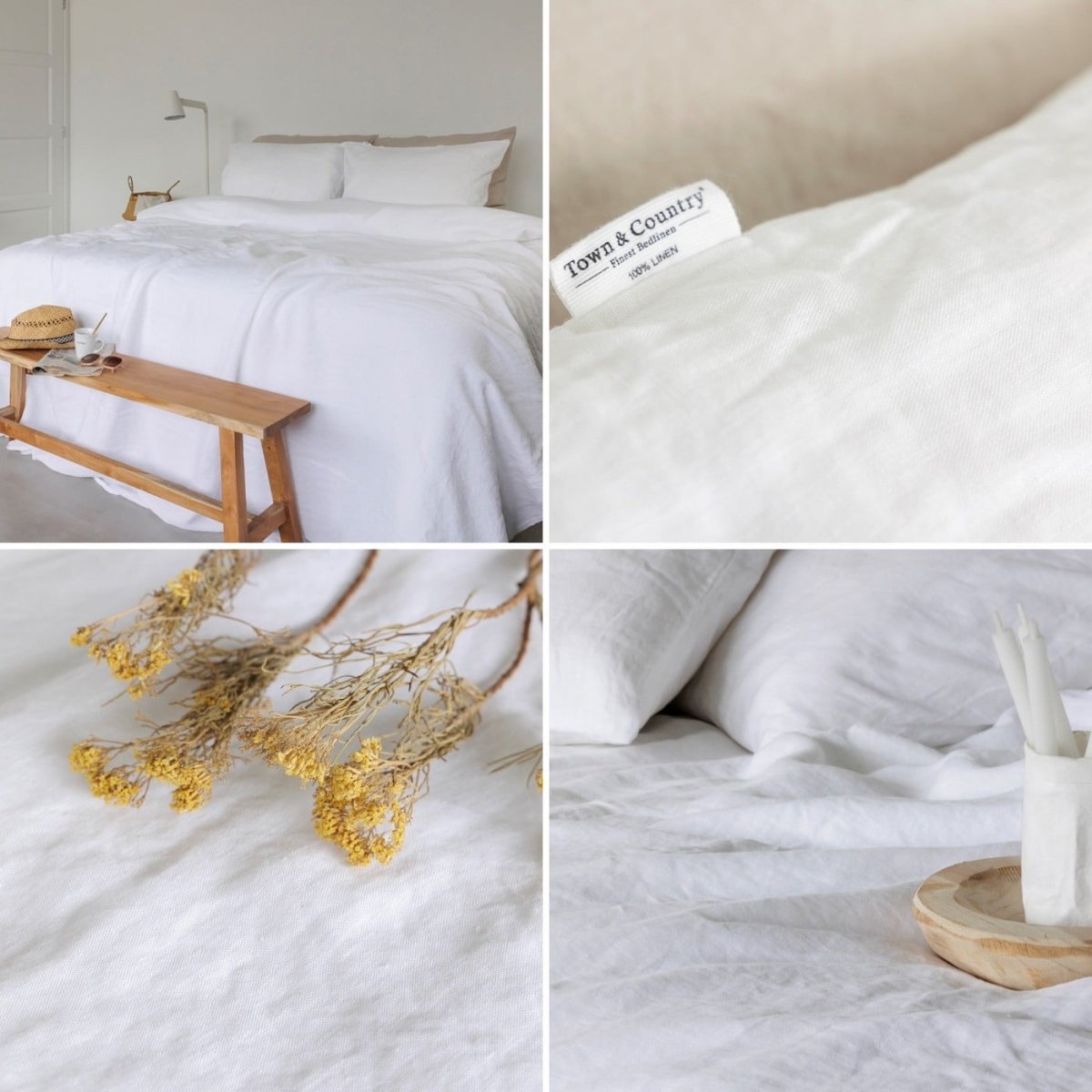 100% linnen dekbedset wit - Afbeelding 4