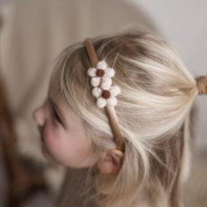 Diadeem ‘daisy’ bloemen ecru
