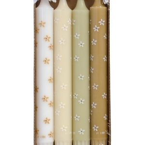 Dinerkaars met bloemetjes – set van 4 Groen