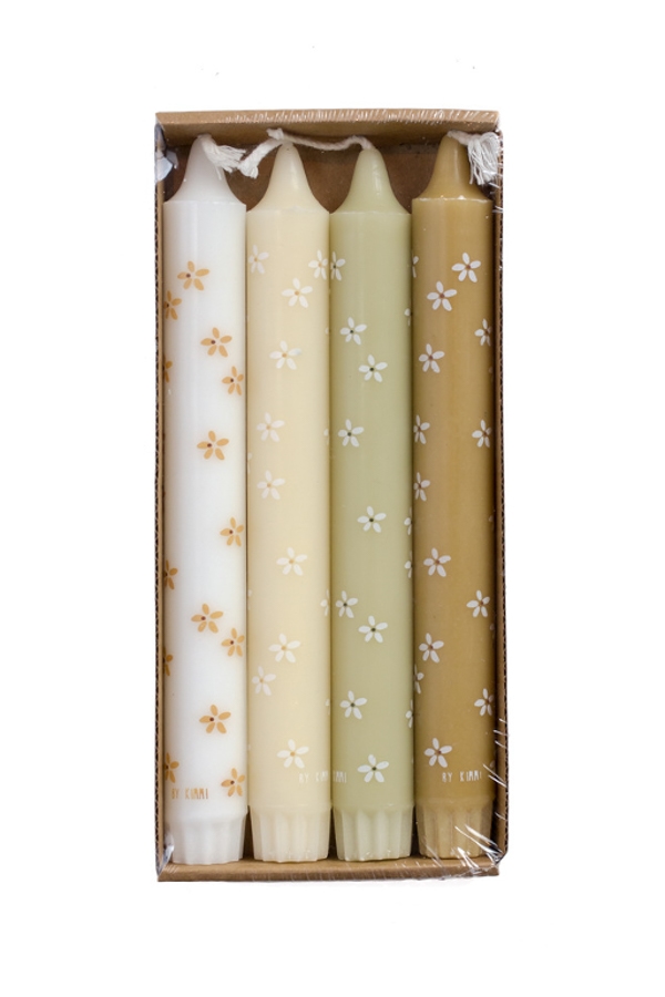 Dinerkaars met bloemetjes – set van 4 Groen