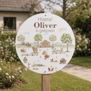 Geboortebord rond Boerderij dieren