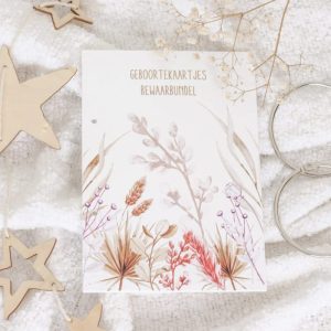 Geboortekaartjes bewaarbundel Boho Flowers