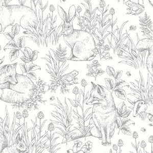Boråstapeter | Behang Forest friends – wit