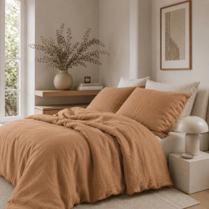 100 % linnen dekbedset toffee