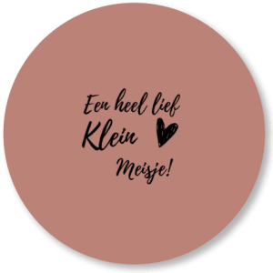 Muurcirkel Een heel lief klein Meisje Oud Roze