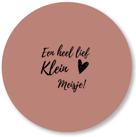 Muurcirkel Een heel lief klein Meisje Oud Roze