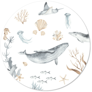 Muurcirkel Onderwater wereld walvis