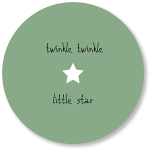 Muurcirkel Twinkle Twinkle little star Oud Groen