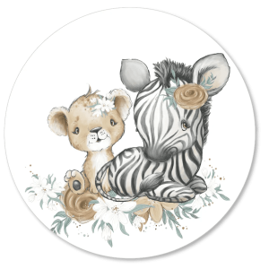 Muurcirkel cute Zebra beertje