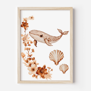 Poster Flower ocean whale shells