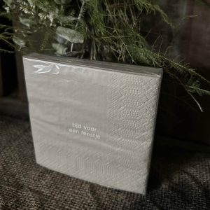 Papieren Servet “Tijd voor een feestje” – Set van 20 | Taupe
