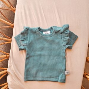 Shirt ruffles zee blauw