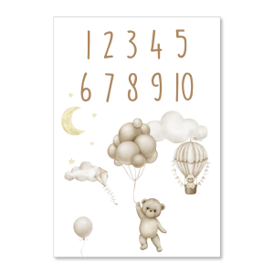 Tellen 1-10 Educatief Bear en balloon