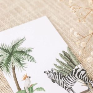 Wenskaart Jungle Zebra