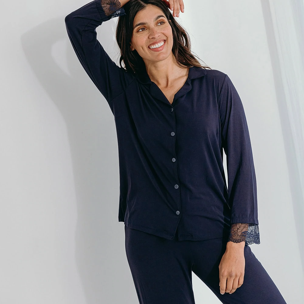 Jasmine Pyjama Marine - Afbeelding 6