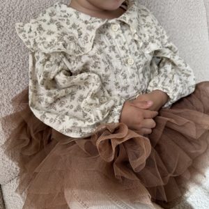 Mousseline blouse met kraag