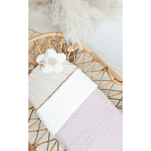 Teddy deken hydrofiel broderie oud roze