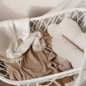 Wiegdeken beige ruitjes